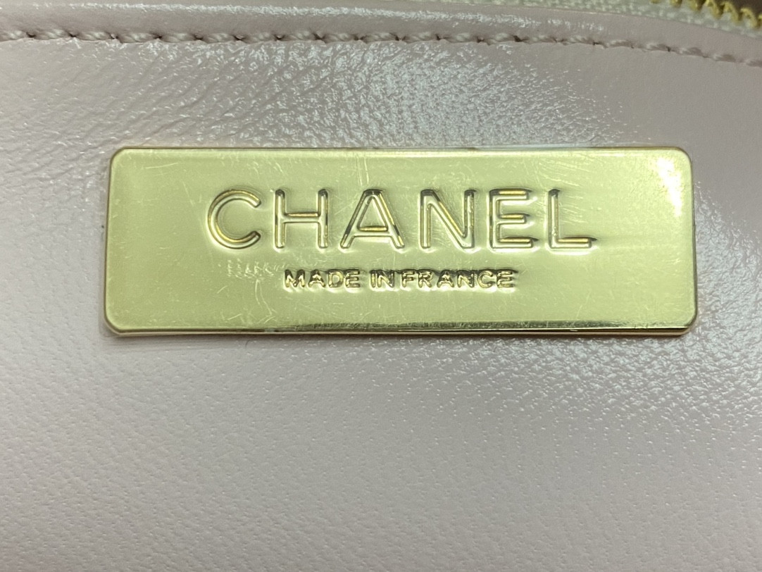 Ch**el SHOPPING BAG Shiny Lambskin & Gold-Tone Metal 11.7 × 11.3 × 3.5 in