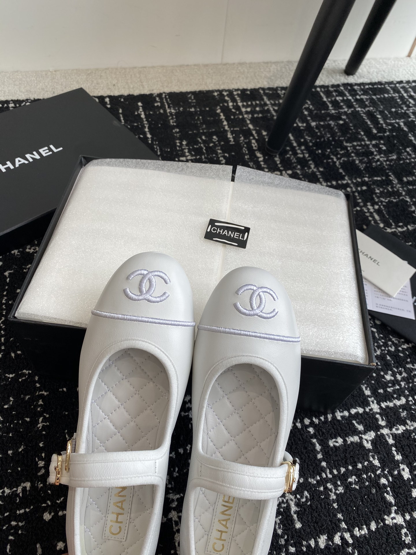 UA Ch**el MARY JANES Lambskin White
