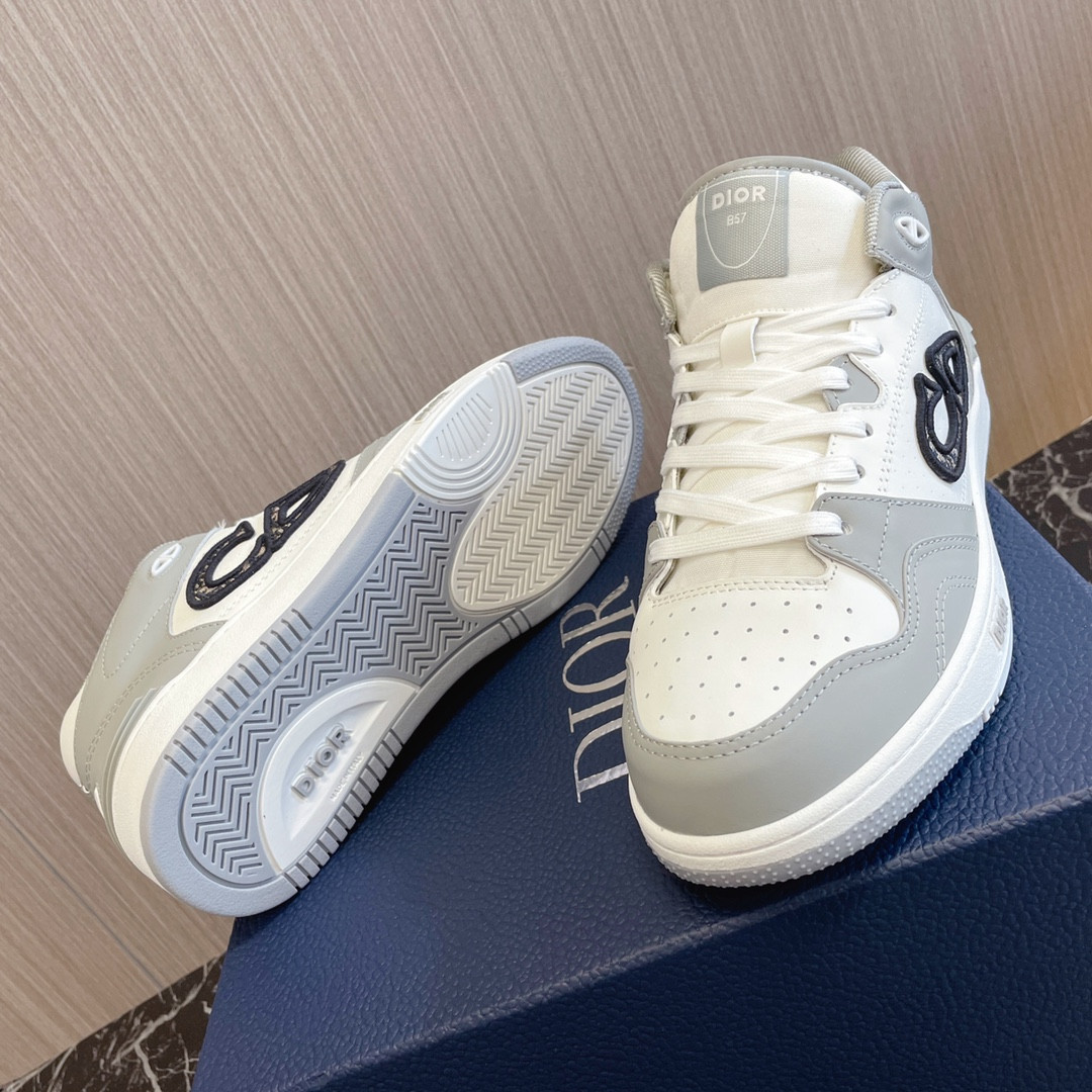 UA D10r B57 Mid-Top Sneaker Gray and White