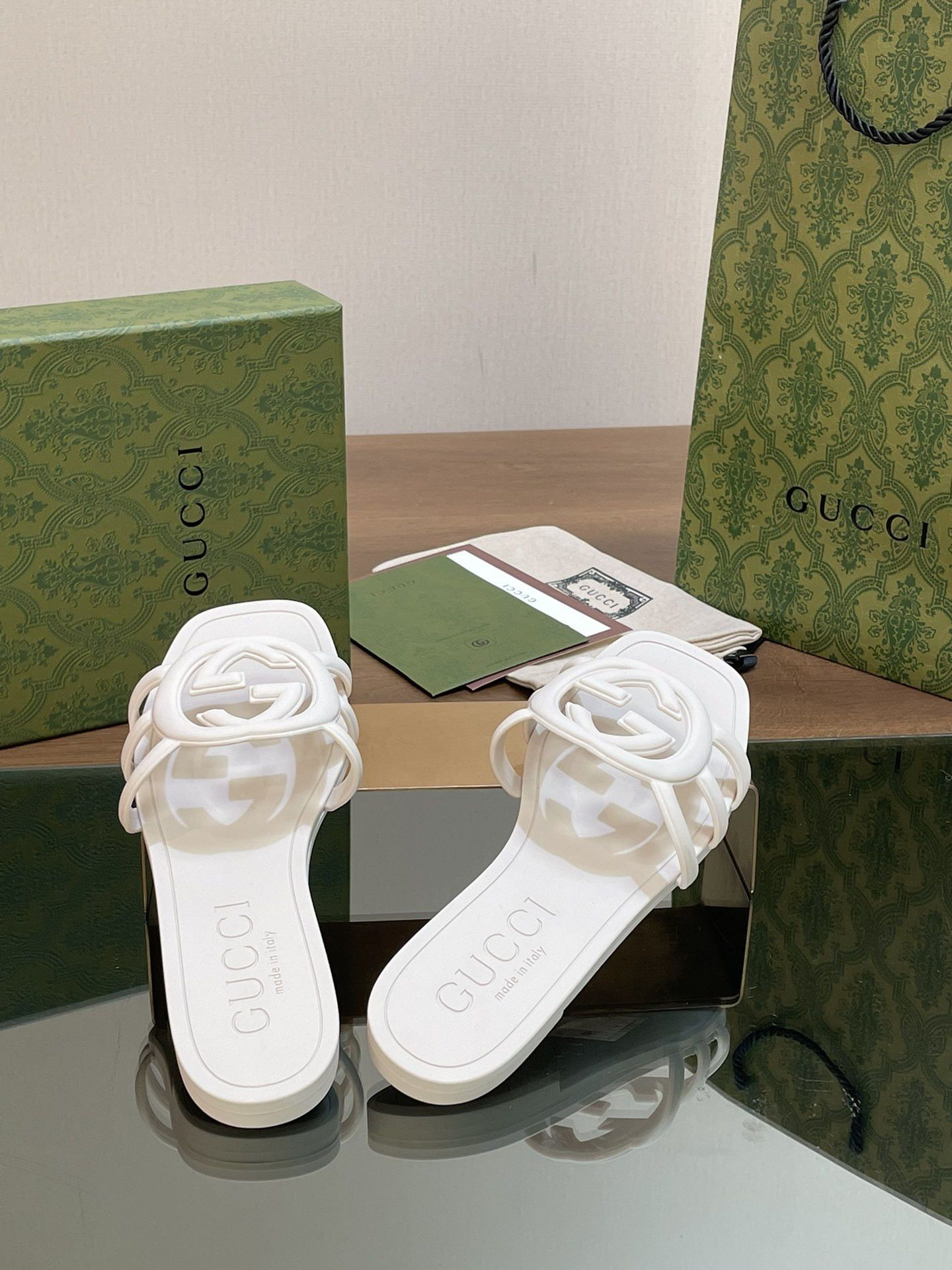 UA Gvc*1 INTERLOCKING G SLIDE SANDAL White
