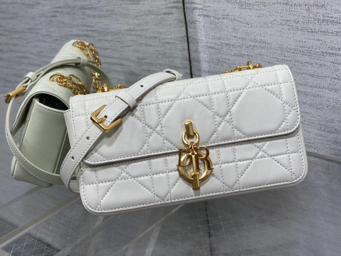 D10r Mini D10r Ange Bag Latte Macrocannage Calfskin 20 x 12 x 5 cm