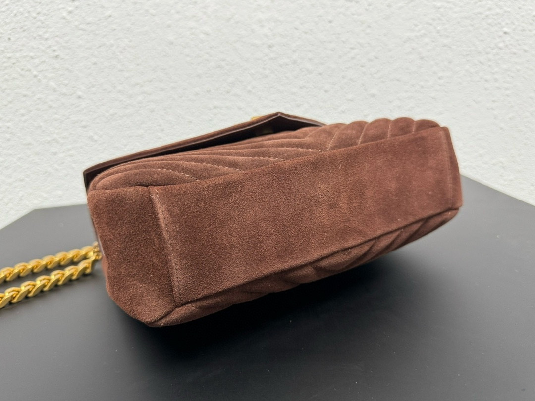 Y51 LOULOU QUILTED SUEDE 23x17x9cm