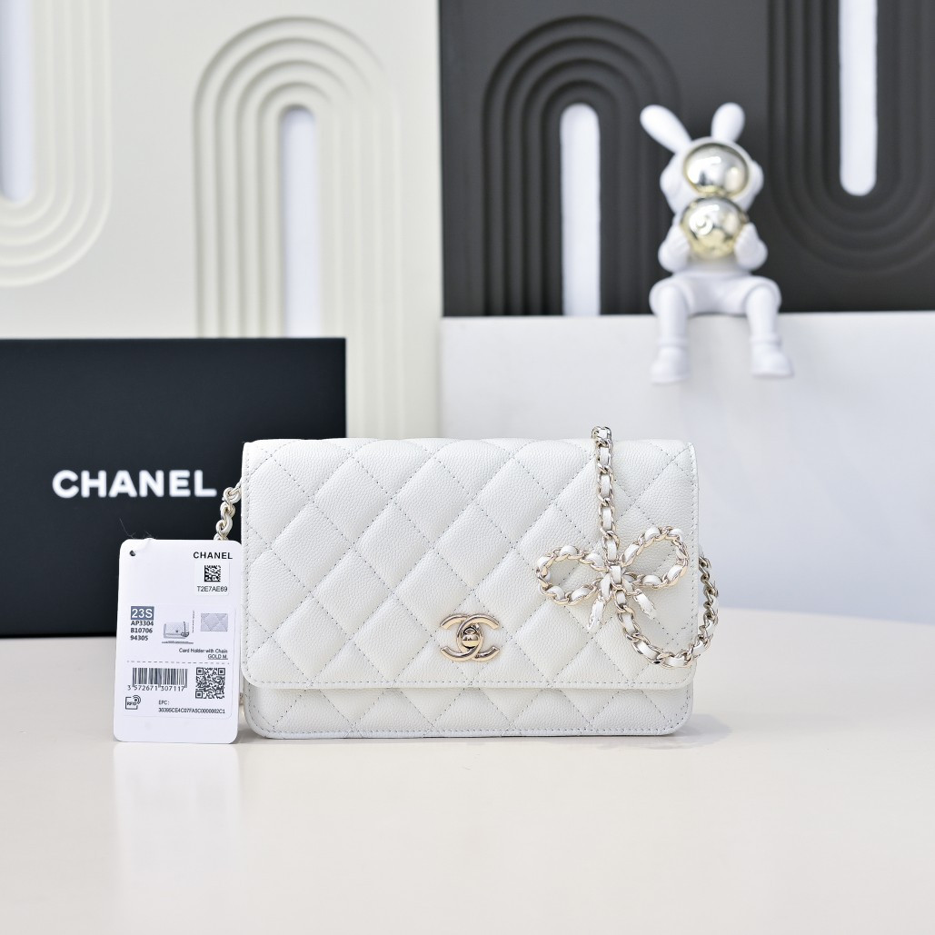 Ch**el WOC CLASSIC WALLET ON CHAIN 12.3x19.2x3.5cm