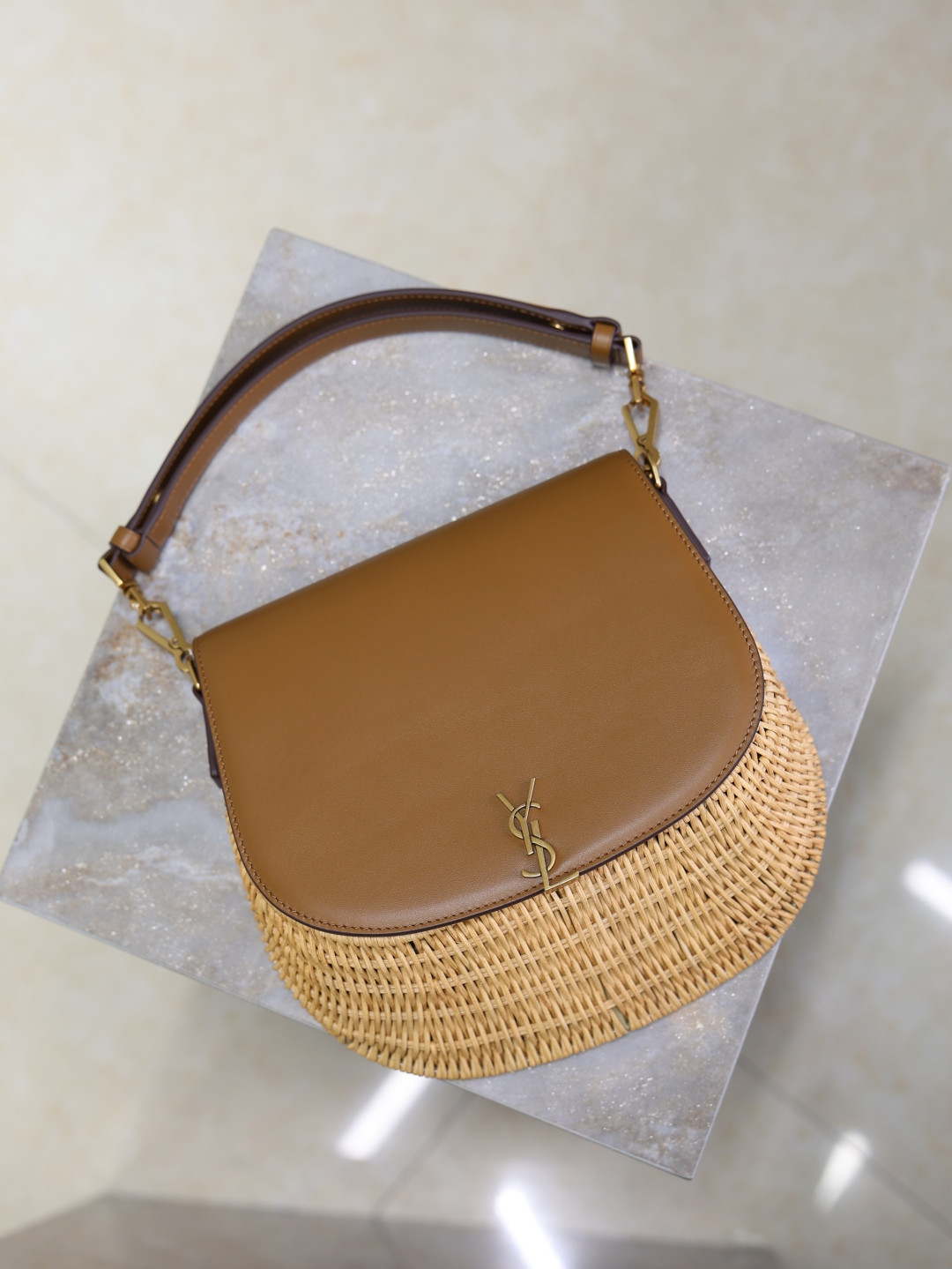 Y51 Mini VOLTAIRE top handle bag in osier 20x22x7.5cm