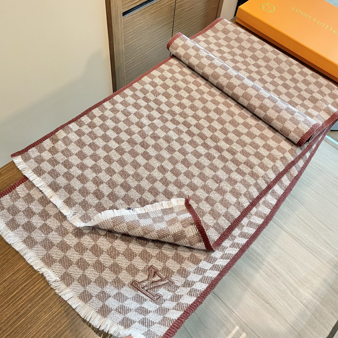 L0vis Vvtt0n Checkered scarf 35x200cm 100% cashmere