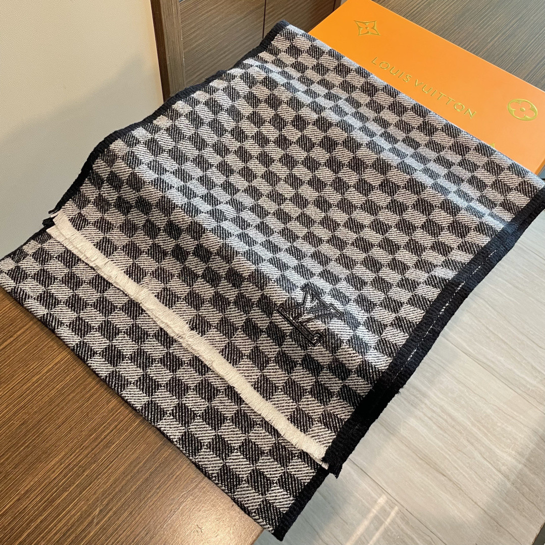 L0vis Vvtt0n Checkered scarf 35x200cm 100% cashmere