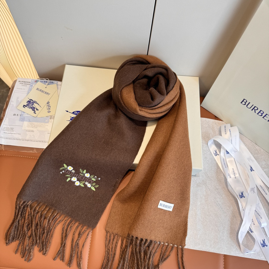 Bv*b*rry Double-sided scarf 30x200cm 100% cashmere