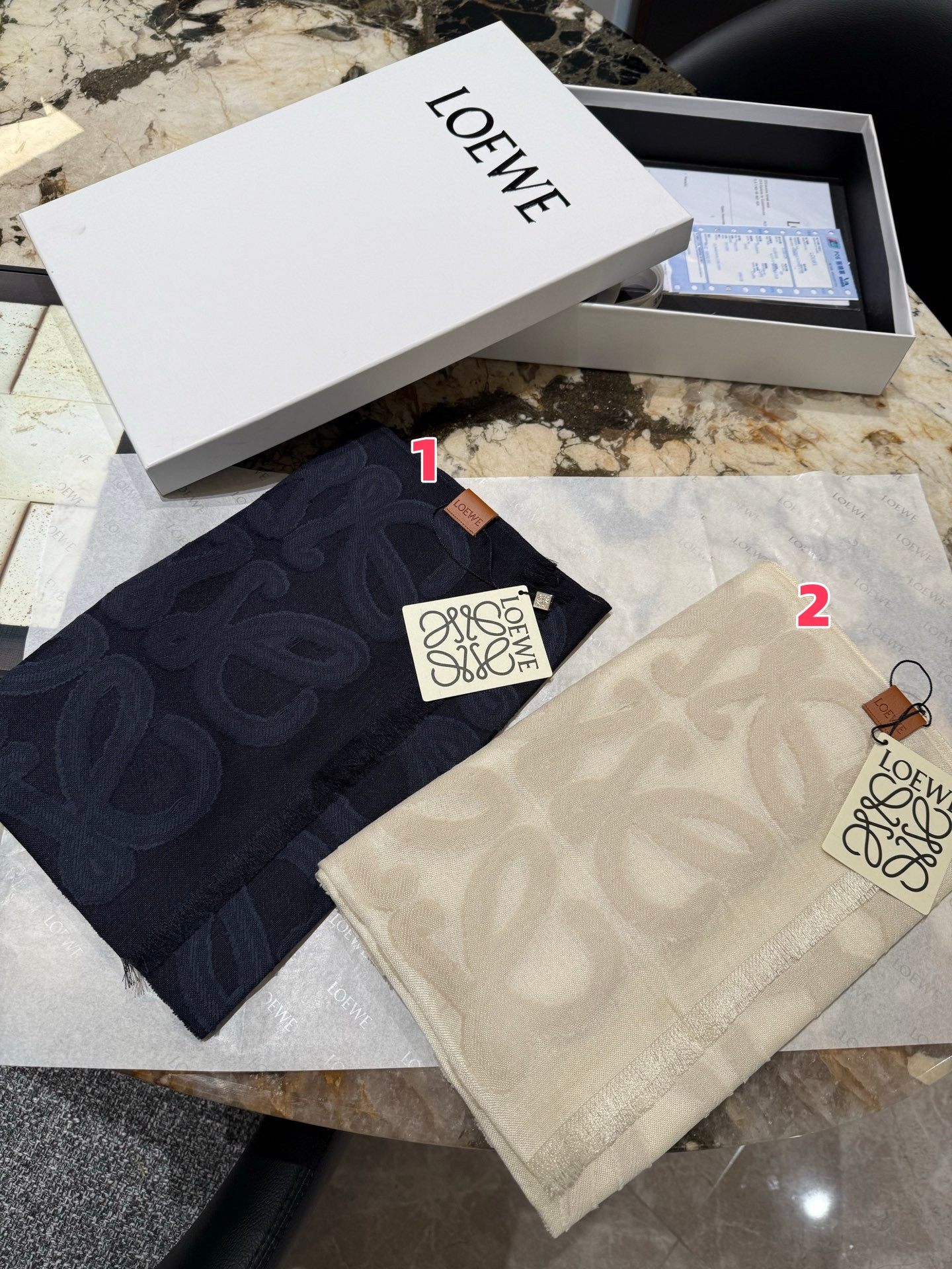 L0ew* scarf 60x180cm 42% Cotton,41% Wool,17% Mulberry Silk