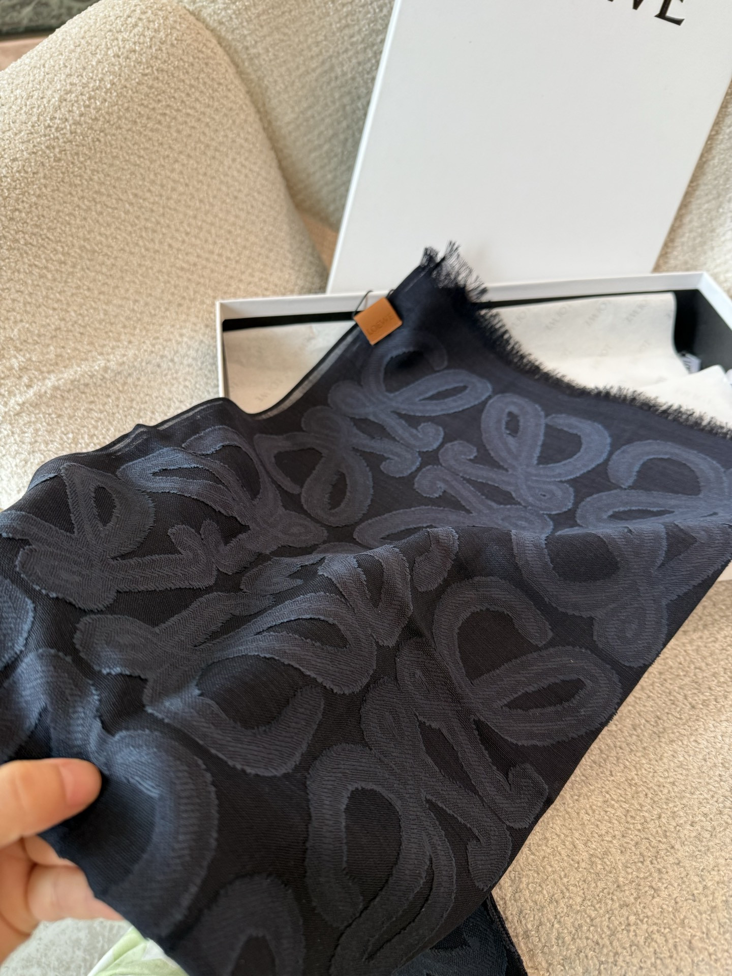 L0ew* scarf 60x180cm 42% Cotton,41% Wool,17% Mulberry Silk