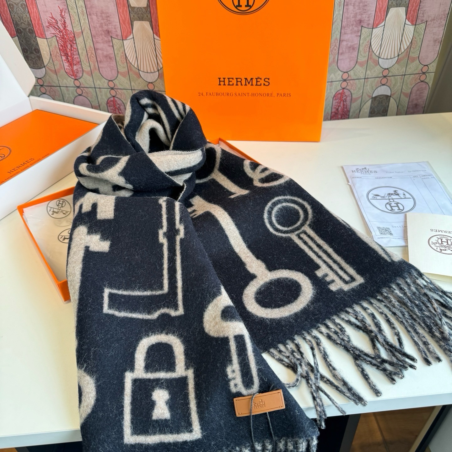 H**me5 scarf 30x180cm 100% Cashmere