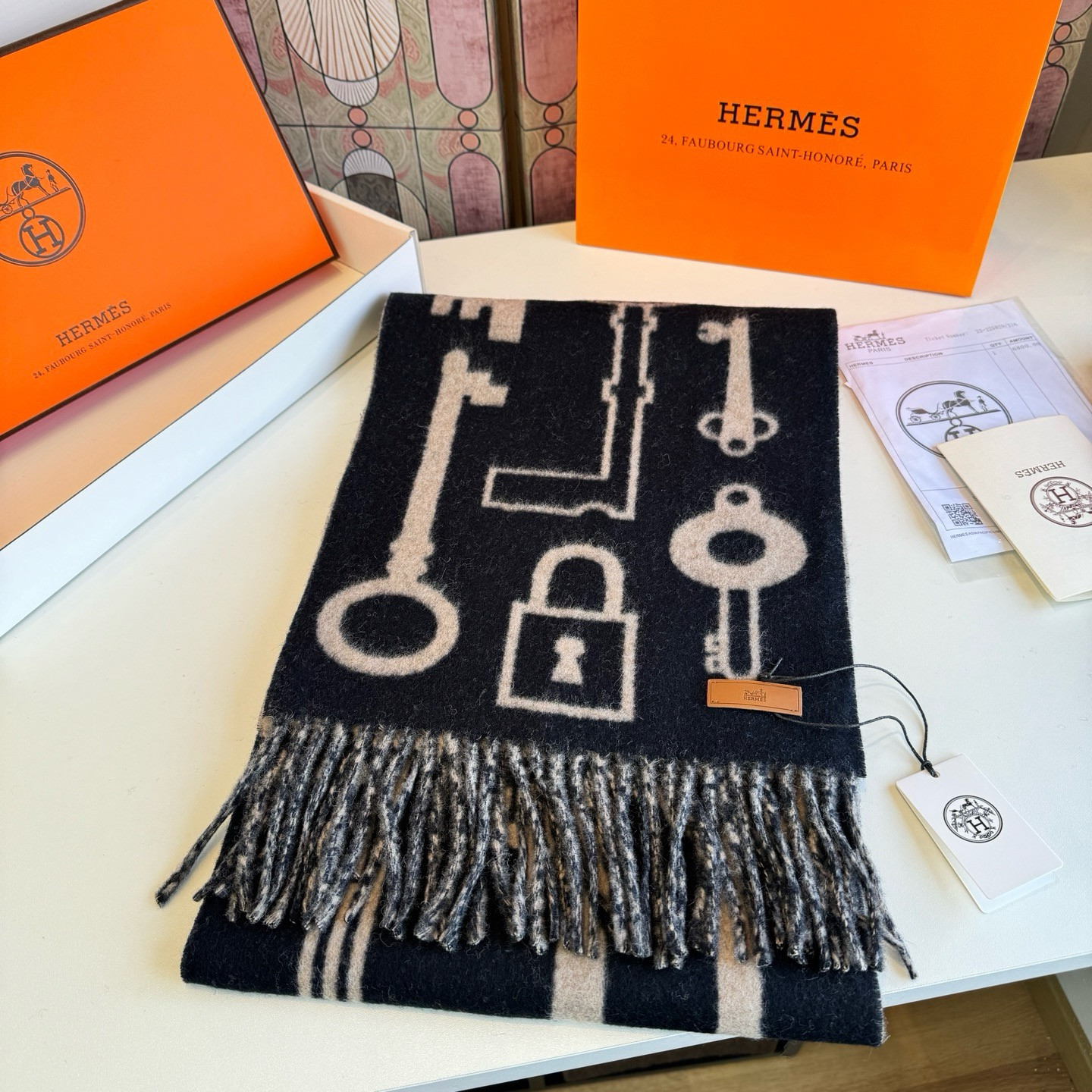 H**me5 scarf 30x180cm 100% Cashmere