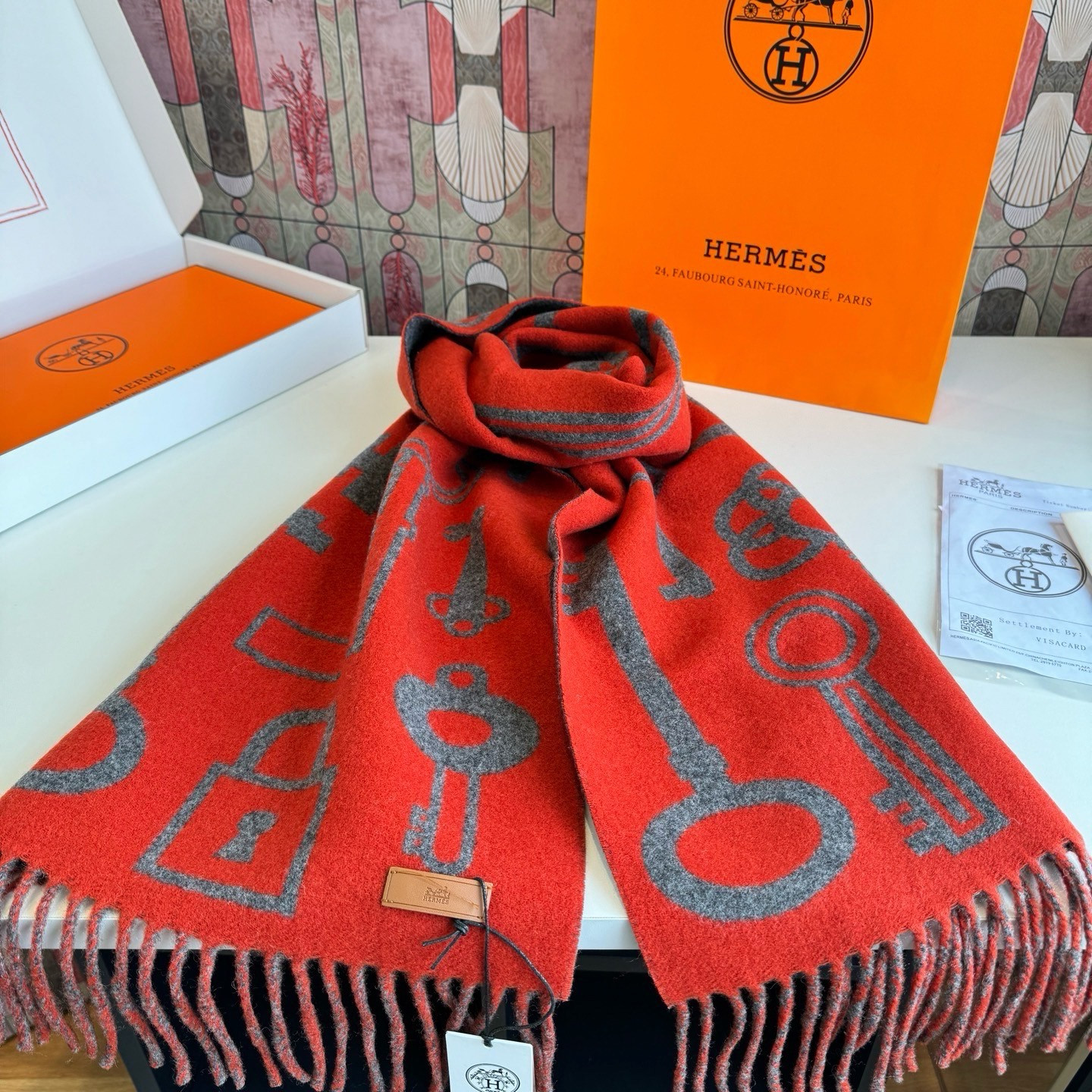 H**me5 scarf 30x180cm 100% Cashmere
